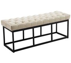 Taburete Pie de Cama Amun Con Base en Metal 120x38