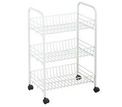 Carrito verdulero de metal CONFORTIME en color blanco de 3 pisos