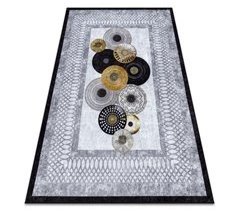 Alfombra lavable MIRO 51130.807 círculos marco 80x150