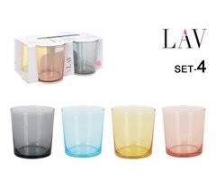 Set de 4 vasos PINTA 345cc colores surtidos 