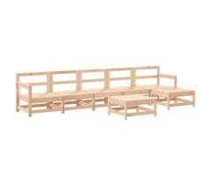 Juego de muebles jardin 7 piezas y cojines madera