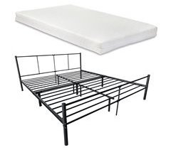 Cama doble Laos de Metal con Colchón de Espuma fría 181x209
