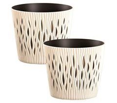 2x Maceta redonda de plastico Sandy Round