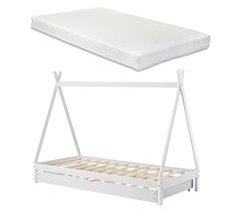 Cama para Niños Cree con 1 Colchón - Diseño de Carpa Indio 206x96