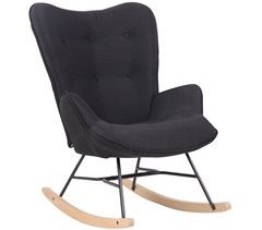 Silla mecedora rocking chair tapizado con botones decorativos M10_003371
