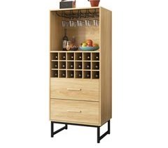 Gabinete de comedor, gabinete de vino, cajón, rejilla de vidrio