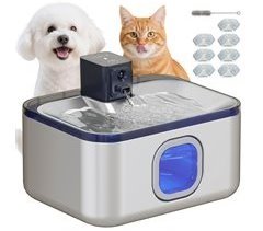 Fuente Agua Mascotas ABS, Acero Inoxidable PawHut