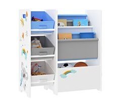 Estantería para niños Vimianzo motivo aglomerado/tela 65