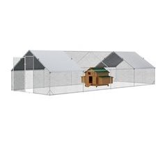 Conjunto de Gallinero Metal Galvanizado, PE PawHut