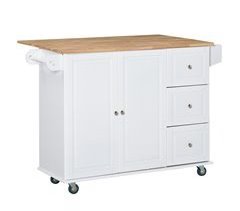 Carrito de Cocina MDF, Melamina de Madera, Caucho HOMCOM