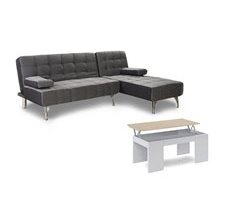 Sofa Cama Chaise Longue + Mesa de Centro Elevable