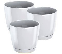 3x Maceta redonda de plastico Coubi Round P