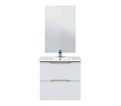 Mueble Baño Curvas 2 Cajones con Lavabo Brillo