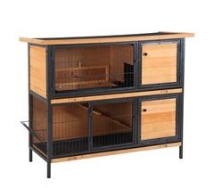 Conejera de Exterior Madera de Abeto, Metal PawHut