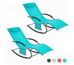 SoBuy Set de 2 Tumbonas de Jardín Reclinables, OGS28-HBx2