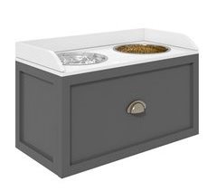 Comedero para Perros MDF, Acero Inoxidable PawHut