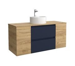 Mueble de baño Bequia + Encimera + Lavabo posar + 2 Coquetas 1puerta 120