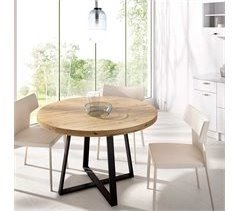 Mesa Comedor Fija 120 Redonda Patas Métalicas Duna