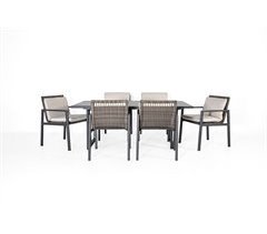 Set de jardín ONIX mesa con 6 sillas color blanco