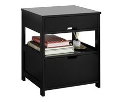 Mesa Auxiliar con 2 cajones para dormitrio FRG258-SCH SoBuy