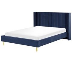 Beliani Cama con somier Terciopelo VILLETTE