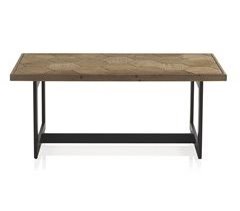 Mesa de centro de madera de fresno con pata de metal
