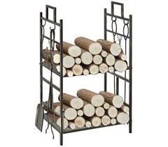 Soporte para Leña Metal Outsunny, hogar - climatización