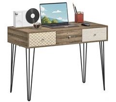 Escritorio Melamina de Madera, Acero HOMCOM