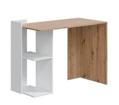 Mesa de escritorio Llanes 2 huecos, madera/blanco