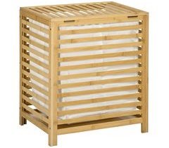 Cesto para Ropa Bambú, Poliéster con algodón HOMCOM, hogar - baño