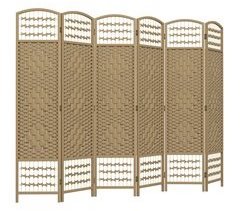Biombo Bambú, Papel HOMCOM, hogar - decoración
