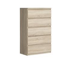 Cómoda NEVADA alta 5 cajones roble