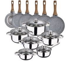 Bateria de cocina 12 piezas con juego de sartenes