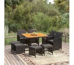 Juego comedor jardín con cojines