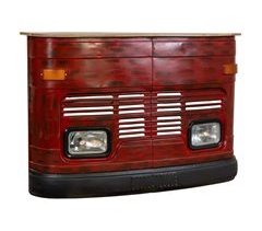 Barra botellero furgoneta de madera y metal