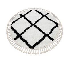 Alfombra BERBER CROSS Franjas Bereber Marroquí Shaggy 160x160