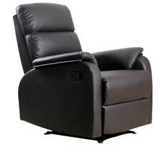Sillón Reclinable Acero, MDF, PU y Espuma HOMCOM