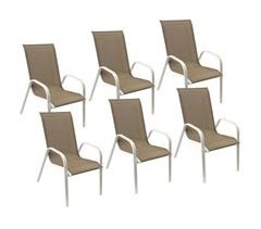 Lote de 6 sillas MARBELLA de textileno y aluminio
