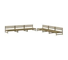 Juego muebles de jardín 6 piezas madera maciza pino