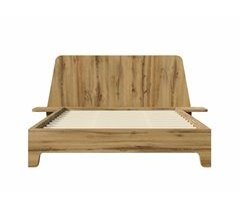 Estructura de cama tamaño king con efecto madera y cabecero 205x224