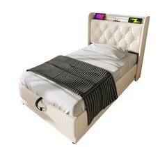 Cama individual de poliuretano con almacenaje