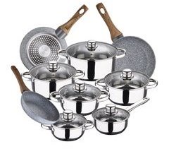 Batería de cocina 12 piezas y sartenes