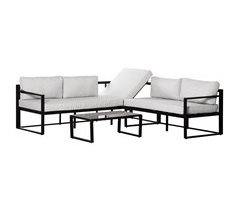 Conjunto de Muebles de Jardín Aluminio, Poliéster, Vidro Templado
