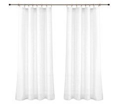 Vipalia Pack 2 Unidades Cortinas confeccionadas visillo semitransparentes anillas madera