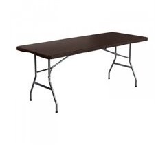 Mesa Plegable Rectangular Efecto Ratán O91