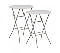 Pack 2 Mesas Plegables Redondas Altas Catering 7house