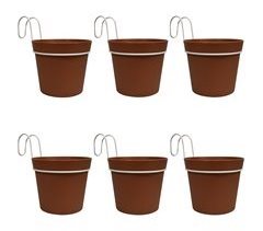 6 Macetas cilíndricas Ø 10 cm con ganchos