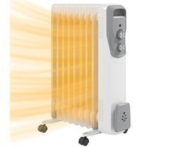 Radiador de Aceite Acero, ABS HOMCOM, hogar - climatización