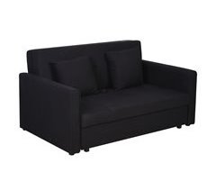 Sofá Cama Poliéster, Espuma, Madera de Eucalipto HOMCOM