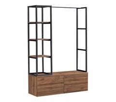 Mueble de entrada Egmating con percherro burro y 2 cajones metal
